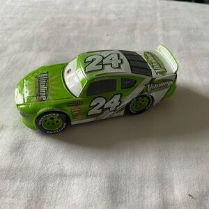 Vibrant Green and White Toy Race Car